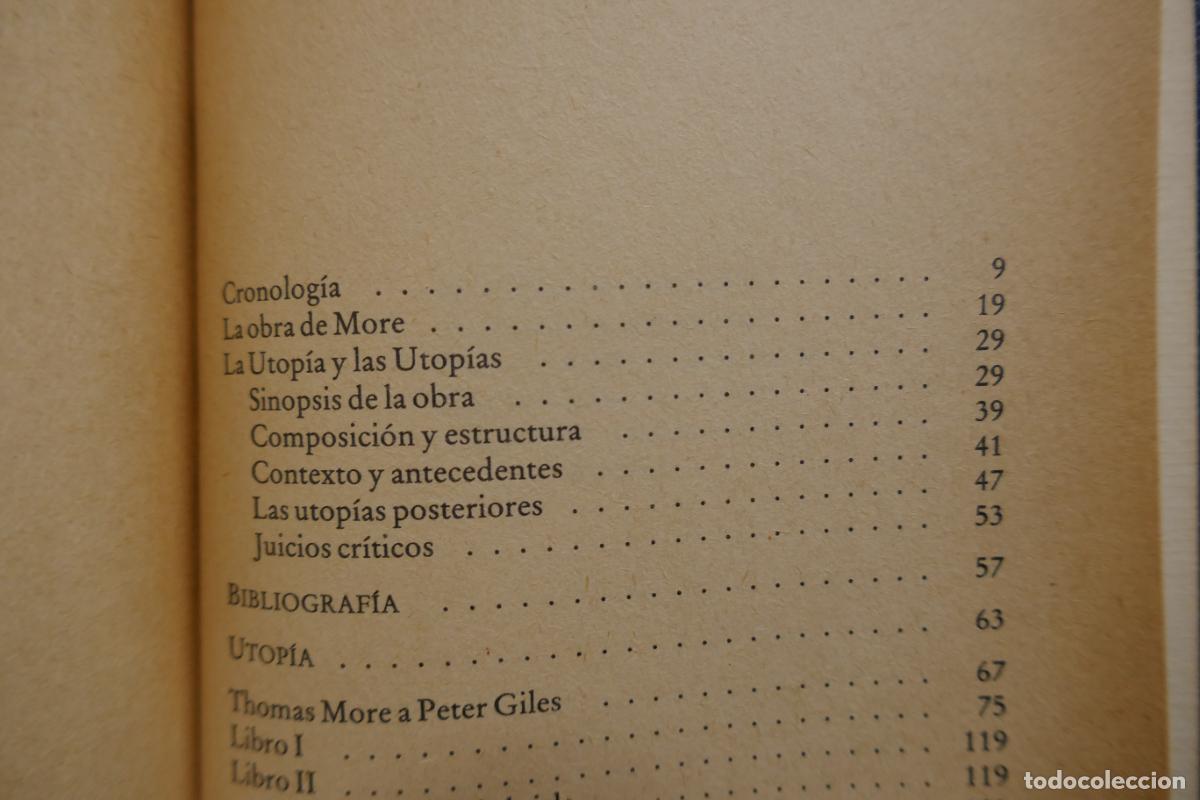 Libros de segunda mano: TOM&Aacute;S MORO - UTOP&Iacute;A - HISTORIA DEL PENSAMIENTO - Foto 8
