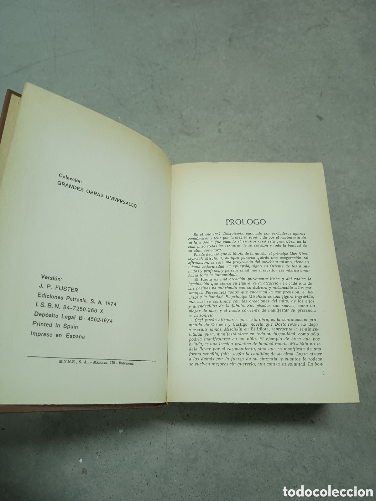 Libros de segunda mano: FIODOR M. DOSTOIEWSKI - OBRAS SELECTAS - ED. PETRONIO 1974 - Foto 5