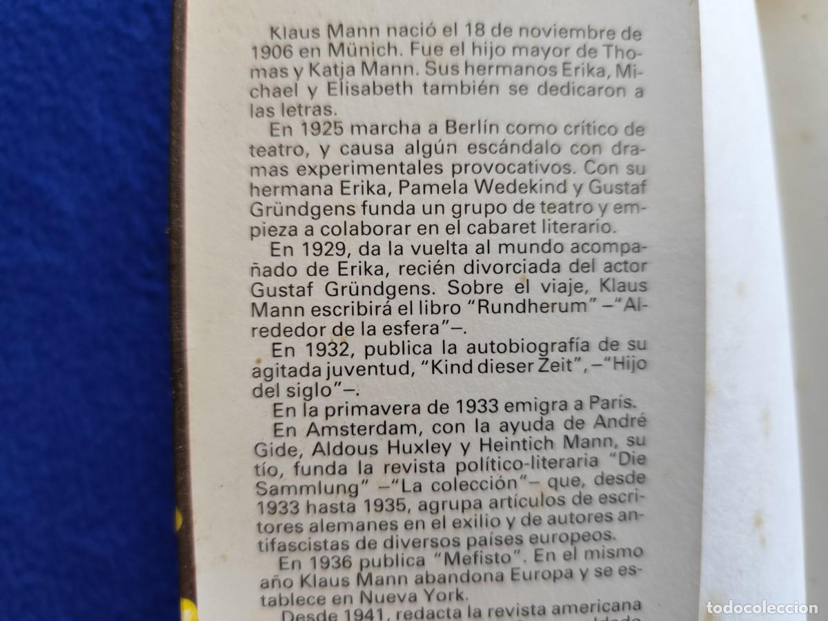 Libros de segunda mano: MEFISTO Klaus Mann Ultramar Editores 1982 - Foto 6