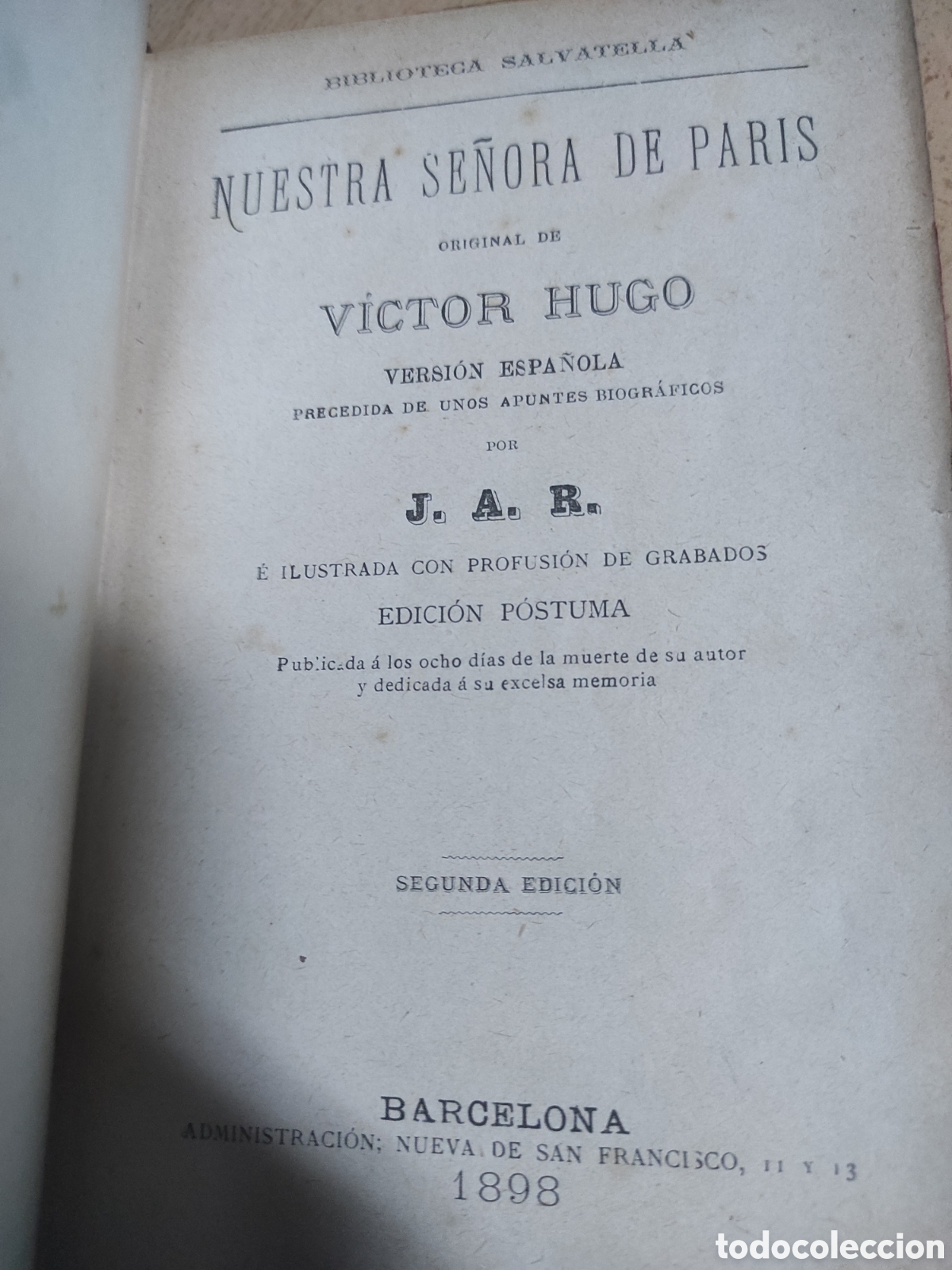 Libros de segunda mano: Nuestra Se&ntilde;ora de Par&iacute;s, V&iacute;ctor Hugo. Salvatella - Foto 4