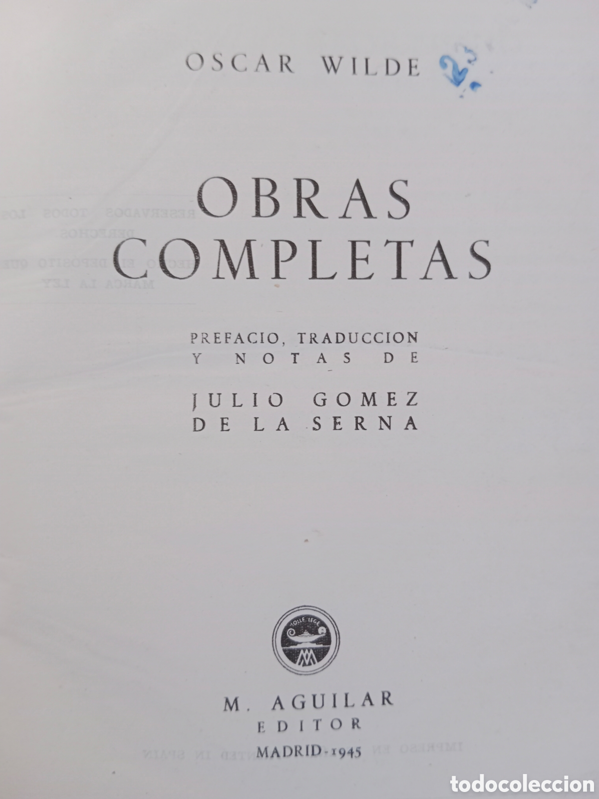 Libros de segunda mano: &Oacute;SCAR WILDE, OBRAS COMPLETAS, AGUILAR, 1945, 2&ordf; EDICI&Oacute;N - Foto 8