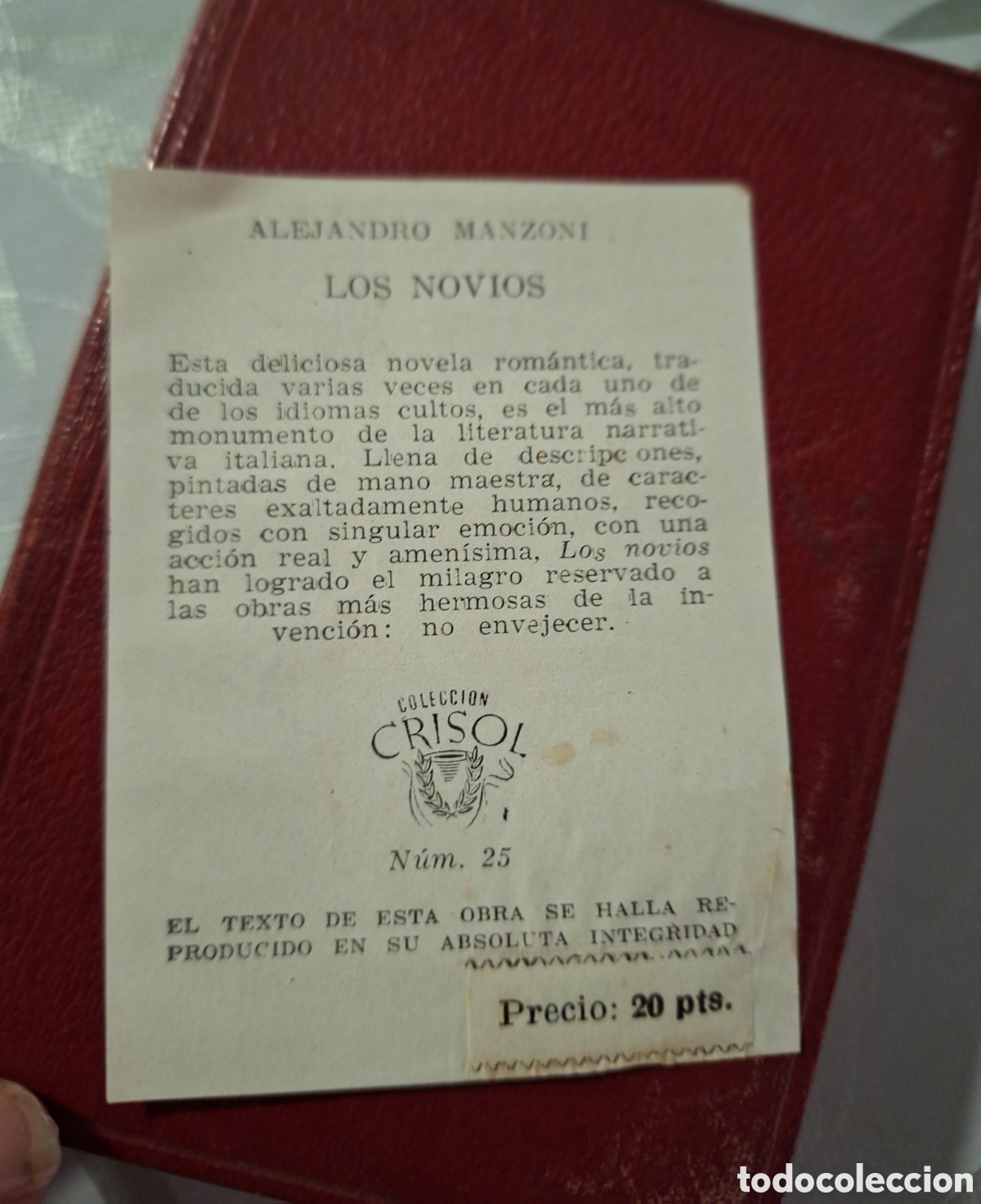 Libros de segunda mano: Edici&oacute;n Crisol con l&aacute;minas de 20 pesetas - Foto 8