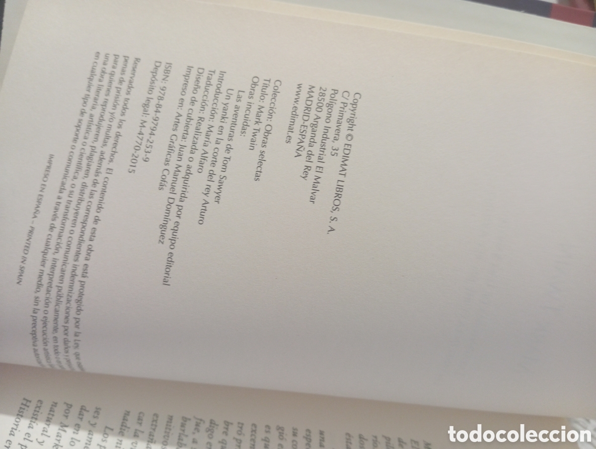 Libros de segunda mano: Obras selectas. Mark Twain. Edimat - Foto 4
