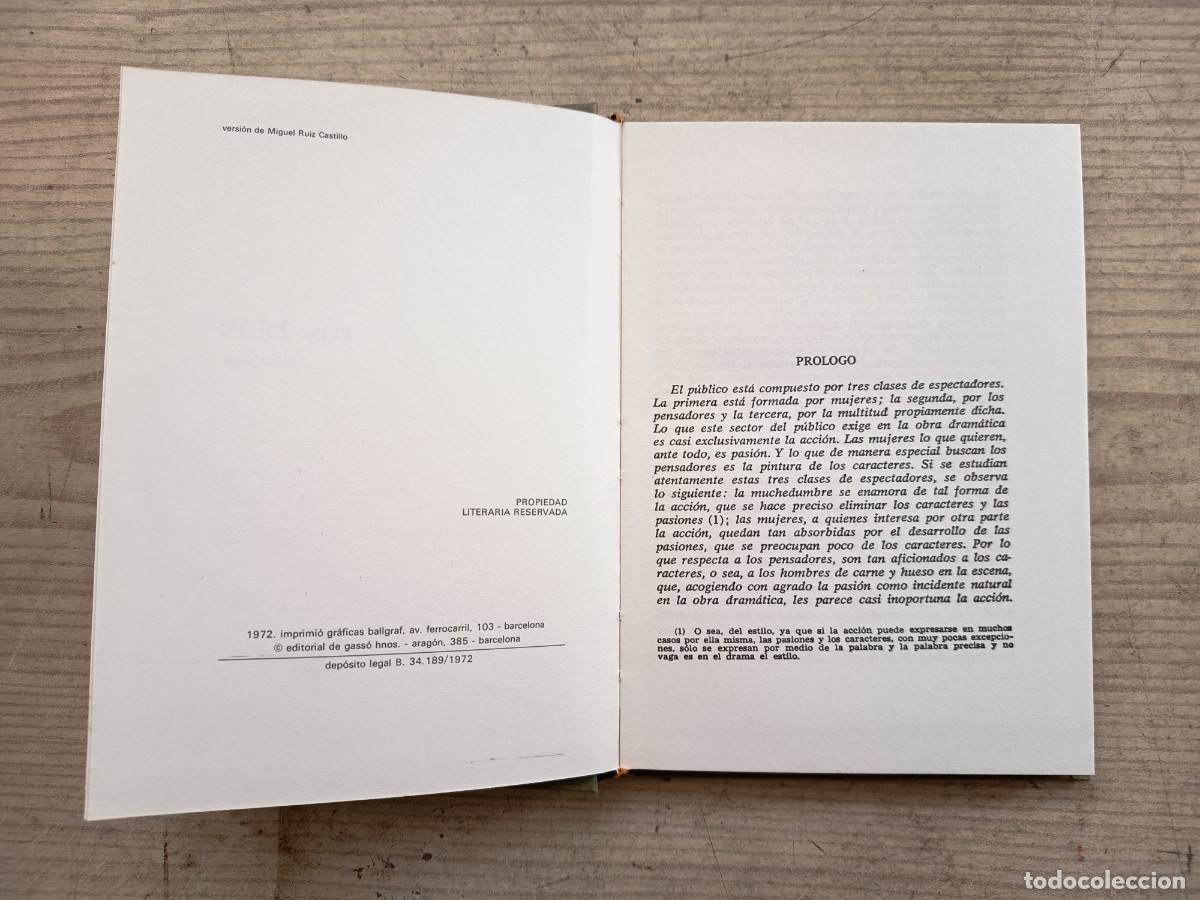 Libros de segunda mano: Ruy Blas - Victor Hugo - 1972 - Editorial De Gasso - Foto 3