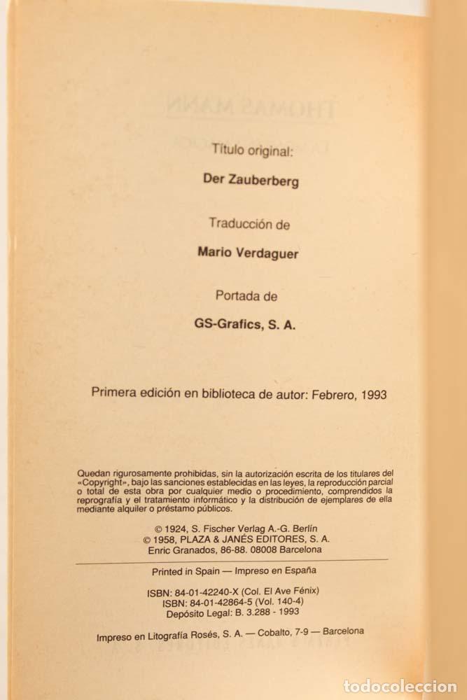 Libros de segunda mano: La monta&ntilde;a m&aacute;gica - Thomas Mann - Foto 3