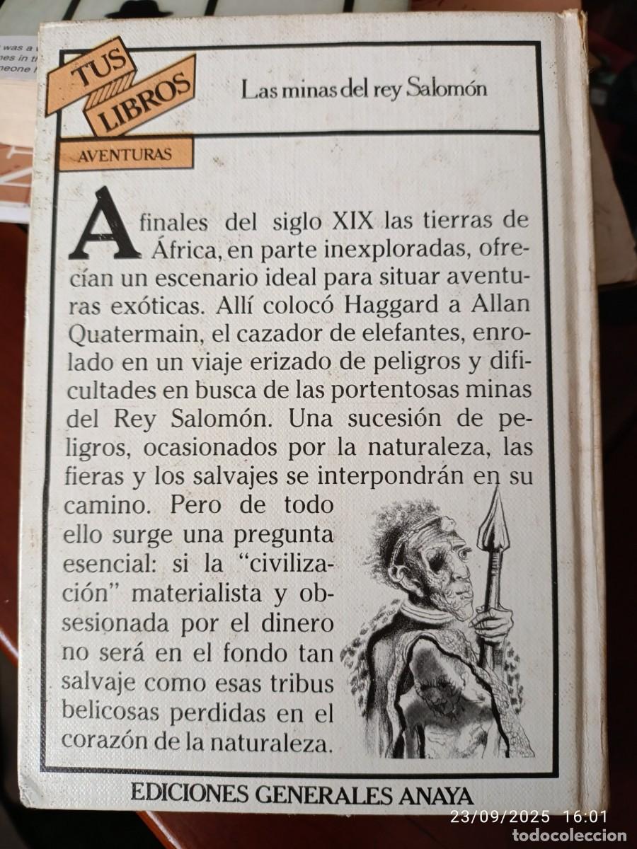 Libros de segunda mano: Las minas del Rey Salom&oacute;n. Henry R. Haggard - Foto 2