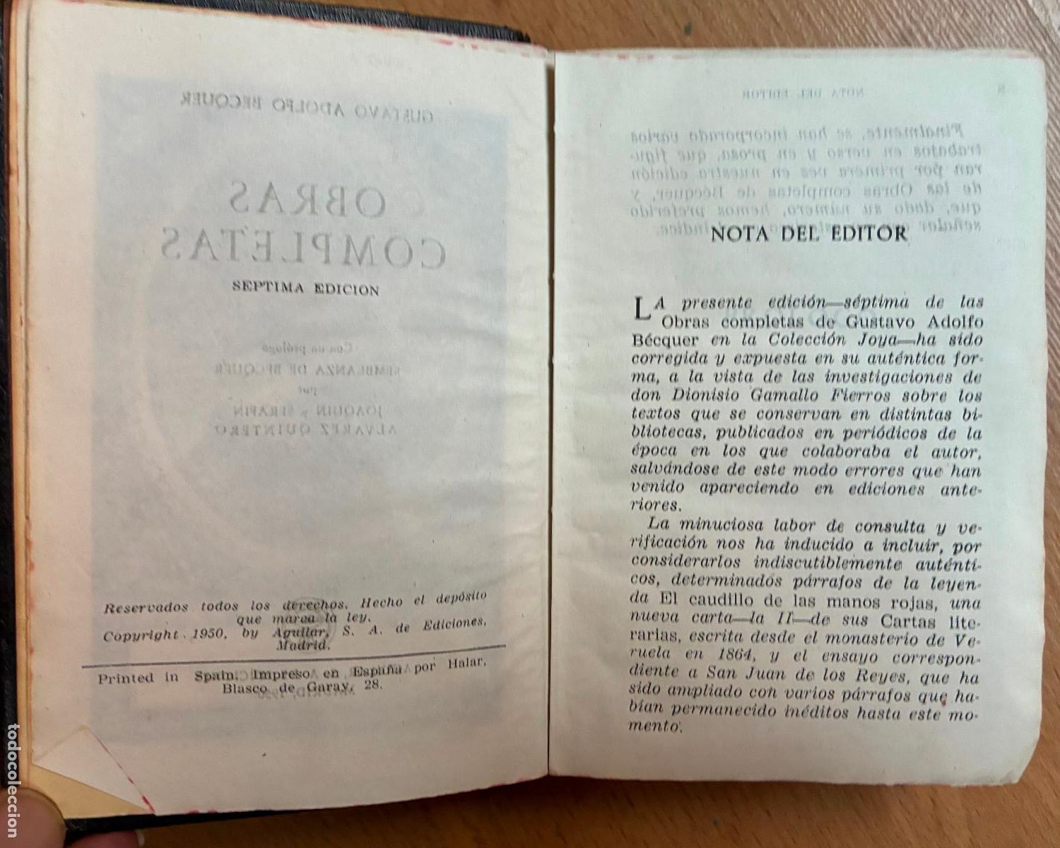 Libros de segunda mano: BECQUER. OBRAS COMPLETAS , AGUILAR, 7 EDICION LEER - Foto 11