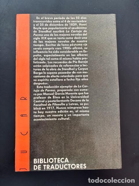 Libros de segunda mano: La cartuja de Parma - Stendhal - J&uacute;car, 1989 - Foto 2