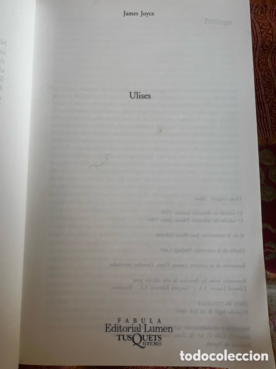 Libros de segunda mano: Ulises. James Joyce. Ed. Lumen. 2 vol&uacute;menes - Foto 6