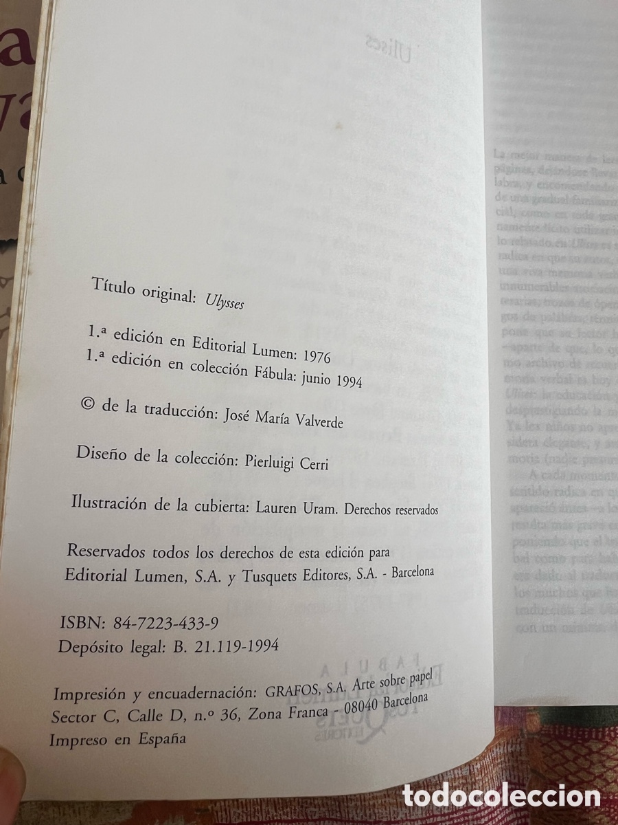 Libros de segunda mano: Ulises. James Joyce. Ed. Lumen. 2 vol&uacute;menes - Foto 7