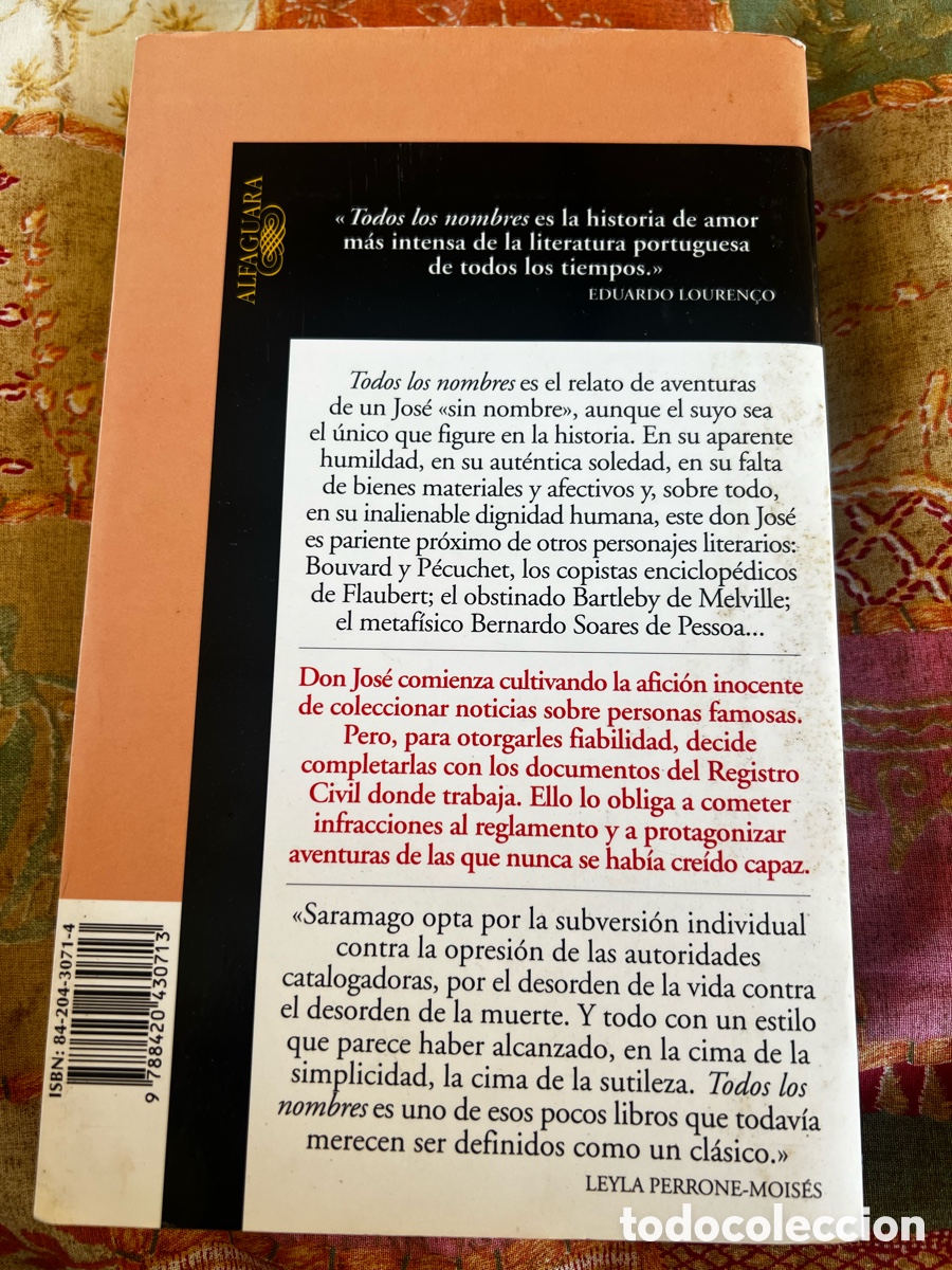 Libros de segunda mano: Jos&eacute; Saramago , Todos los nombres. - Foto 2