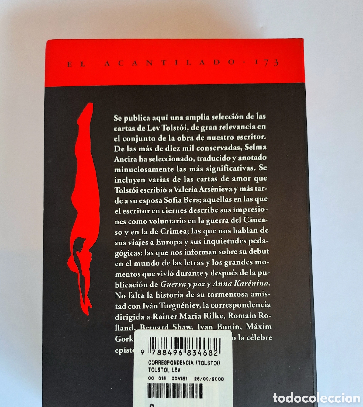 Libros de segunda mano: Primera edici&oacute;n 2008 - Correspondencia - Lev Tolst&oacute;i - Acantilado - Foto 2