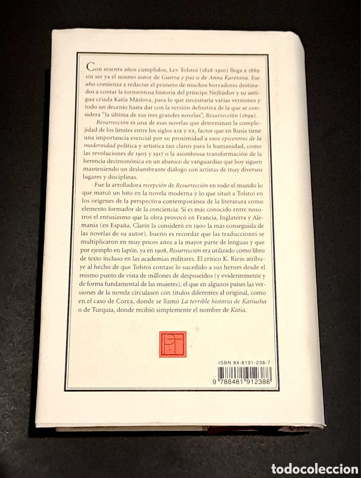 Libros de segunda mano: Resurrecci&oacute;n - Lev Tolst&oacute;i - Editorial PRE-TEXTOS - Foto 3