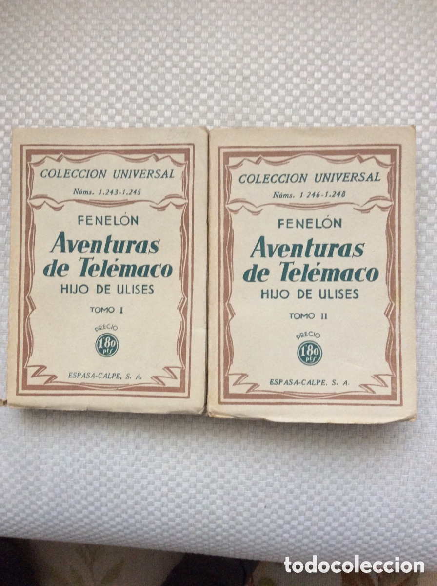Libros de segunda mano: AVENTURAS DE TELEMACO. HIJO DE ULISES. 2 VOLS. FENELON.