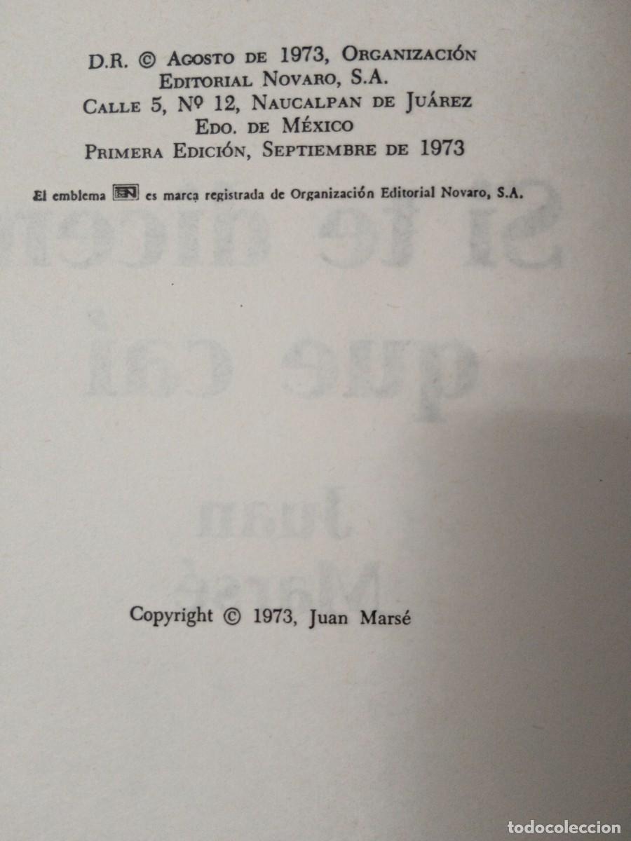 Libros de segunda mano: Si te dicen que ca&iacute; de Juan Mars&egrave; - Foto 9