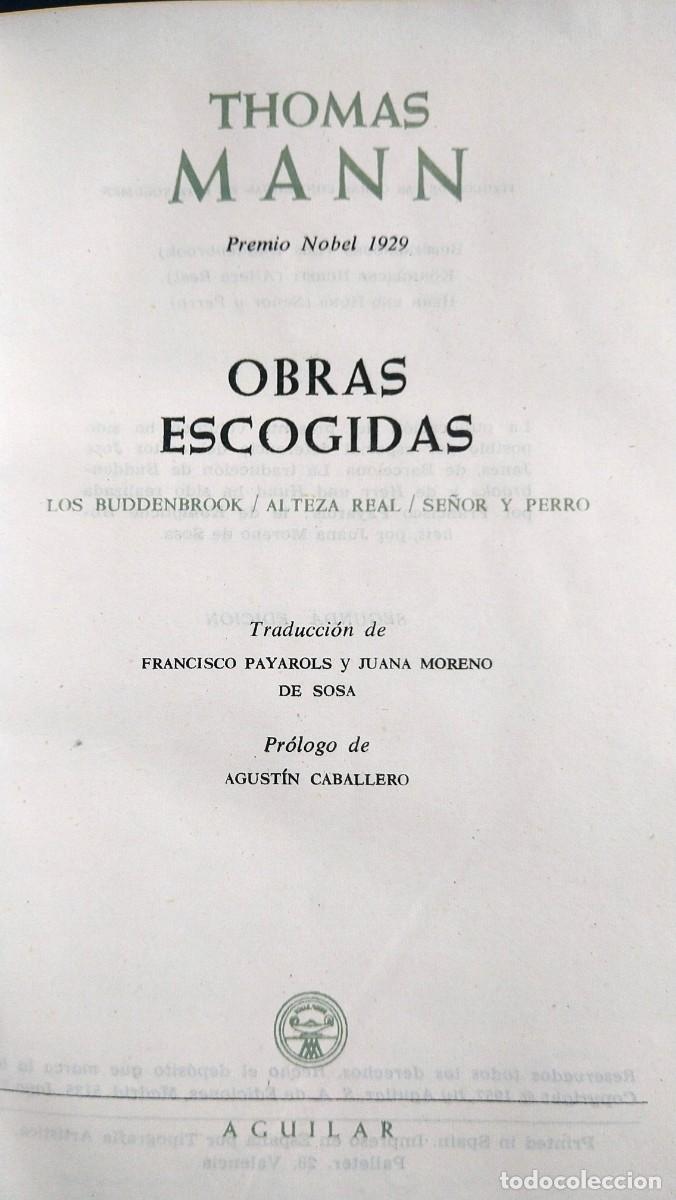 Libros de segunda mano: THOMAS MANN - OBRAS ESCOGIDAS - Foto 3