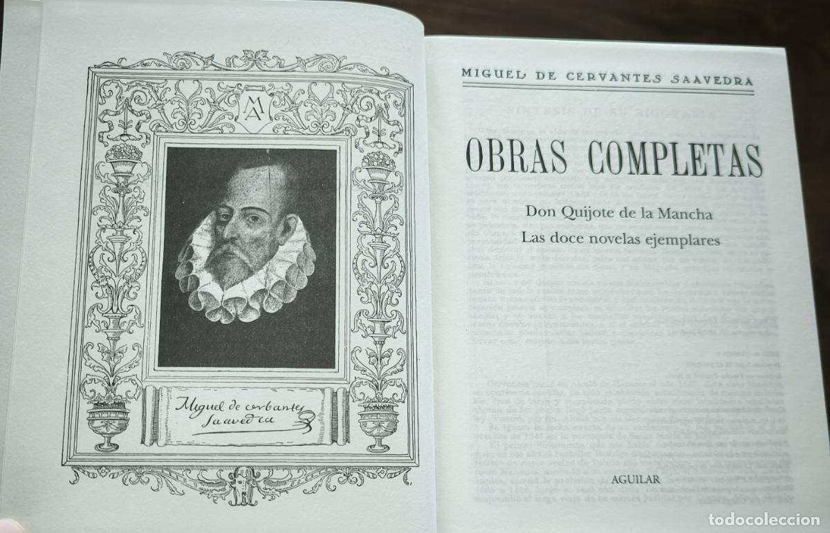 Libros de segunda mano: OBRAS COMPLETAS - MIGUEL DE CERVANTES - 2 TOMOS - ED. AGUILAR - Foto 2