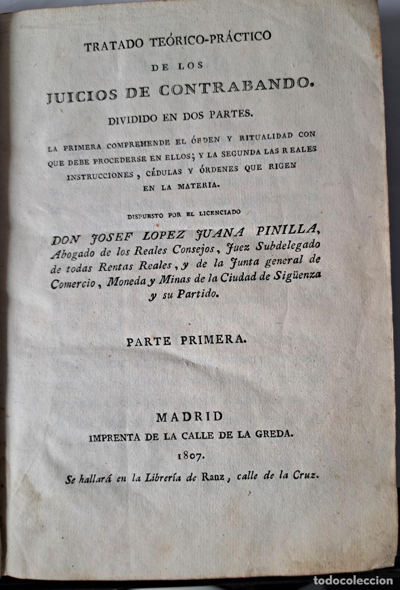 Libros de segunda mano: PINILLA: JUICIOS DE CONTRABANDO. 1807 - Foto 3