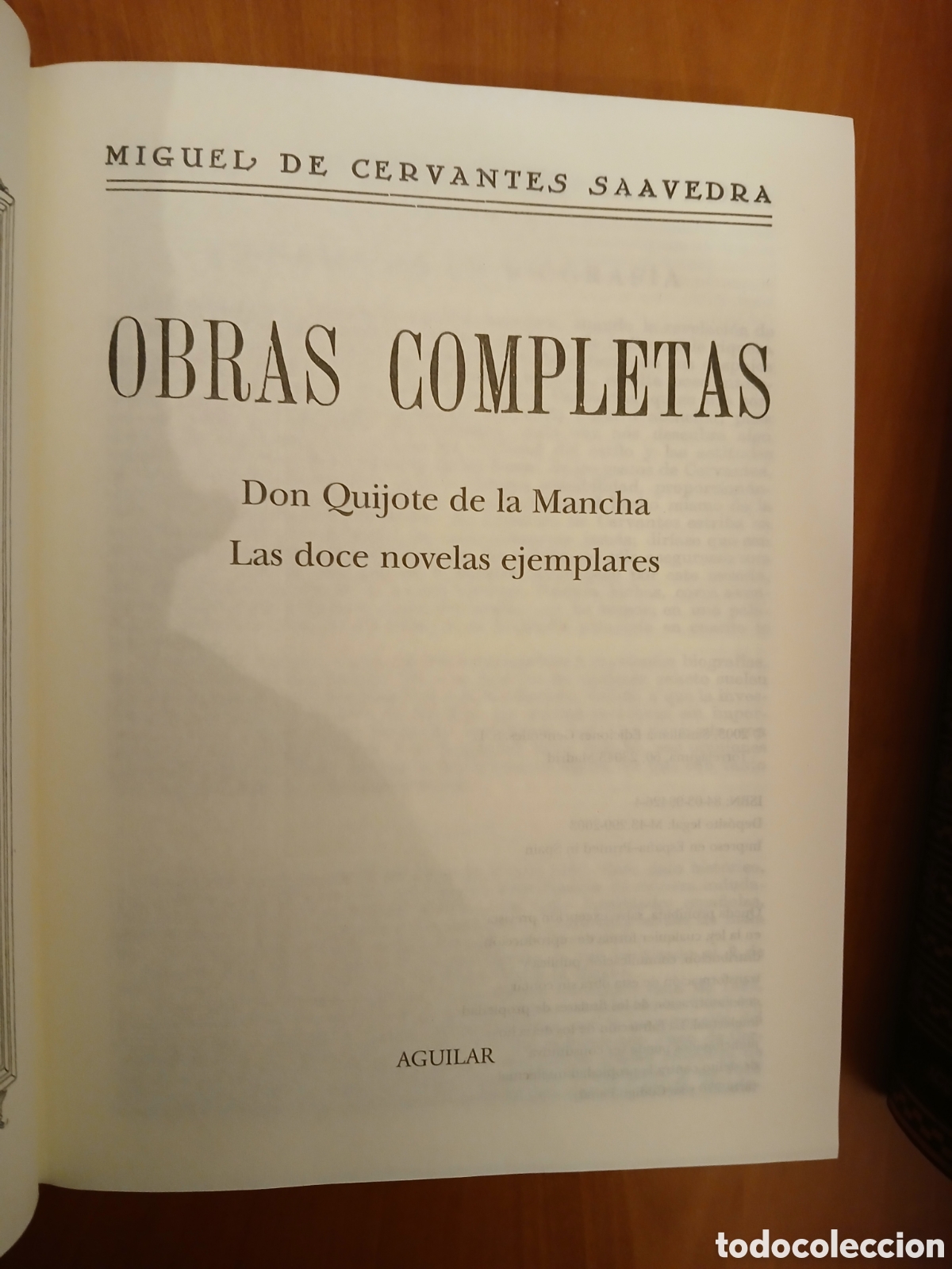 Libros de segunda mano: Obras Completas. Miguel de Cervantes. 2 tomos ( Completa ). - Foto 4