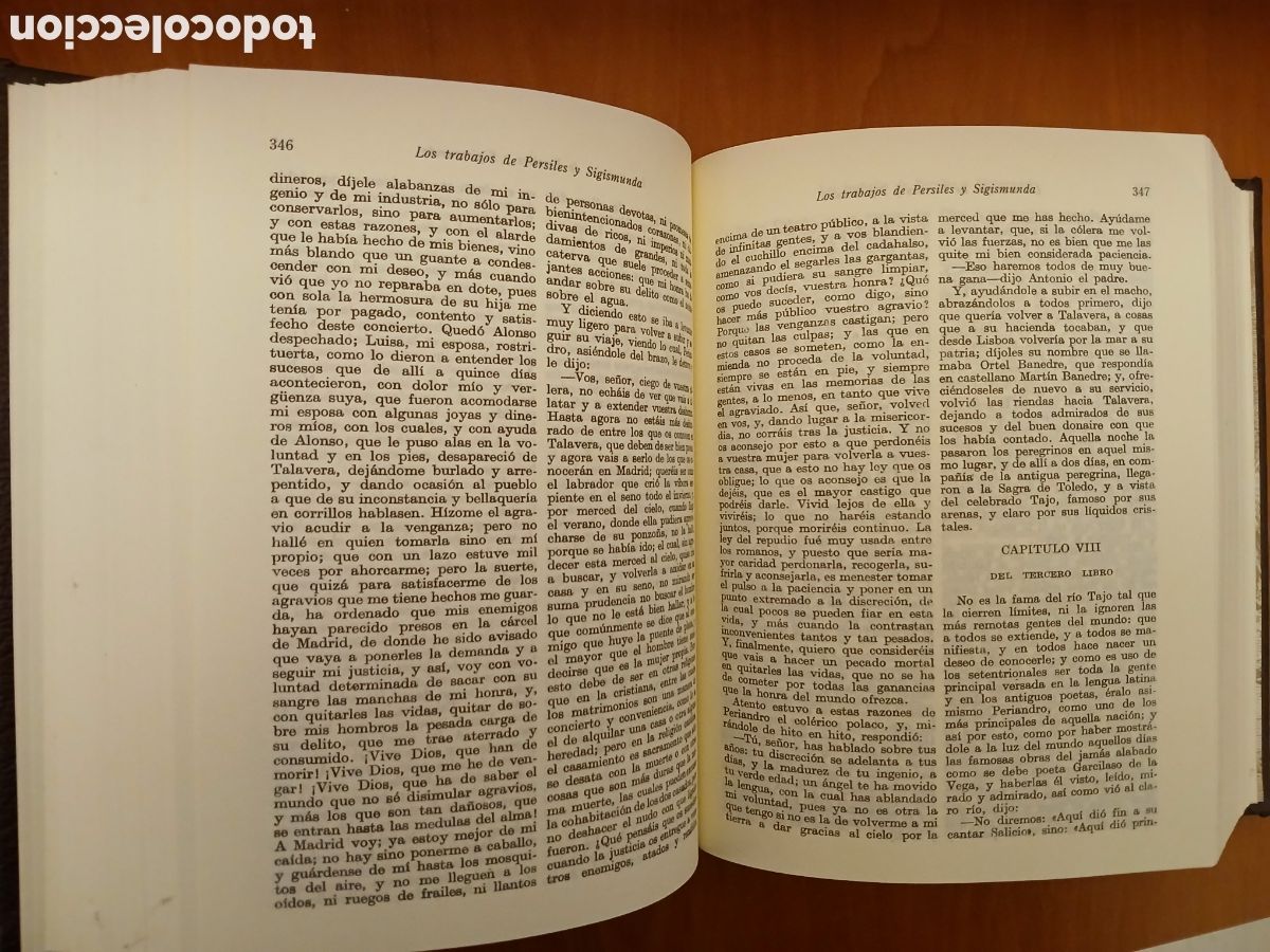 Libros de segunda mano: Obras Completas. Miguel de Cervantes. 2 tomos ( Completa ). - Foto 6