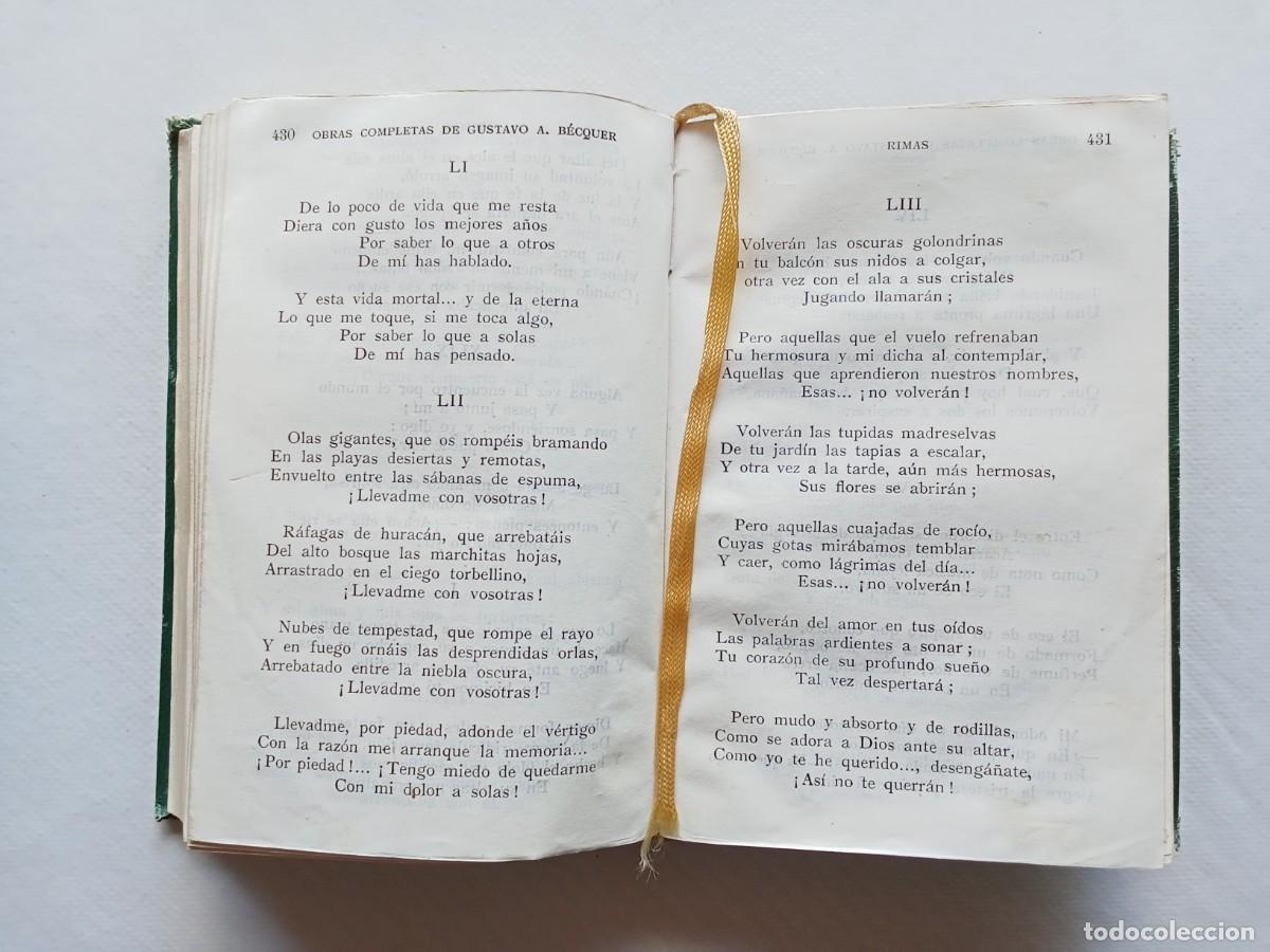 Libros de segunda mano: OBRAS COMPLETAS DE GUSTAVO ADOLFO B&Eacute;CQUER 1&ordf; Edici&oacute;n 1937 AGUILAR EDITOR - Foto 5