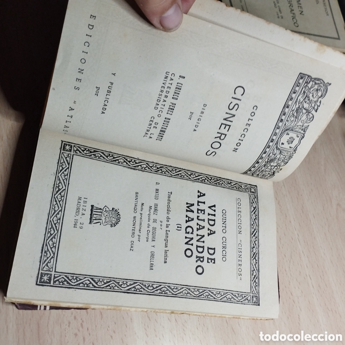Libros de segunda mano: Vida de Alejandro. Tomos l y ll. Quinto Curcio. 1944. Colecci&oacute;n Cisneros - Foto 5