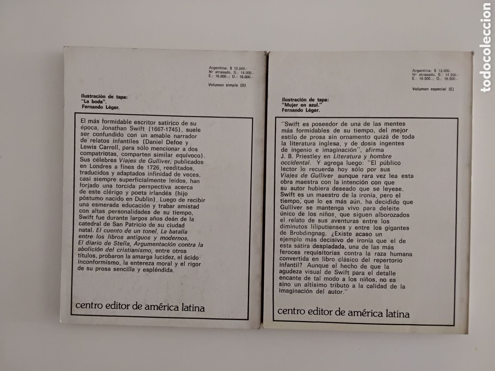Libros de segunda mano: Jonathan Swift &mdash; Viajes de Gulliver. Dos tomos. (Biblioteca B&aacute;sica Universal, 1981) - Foto 2