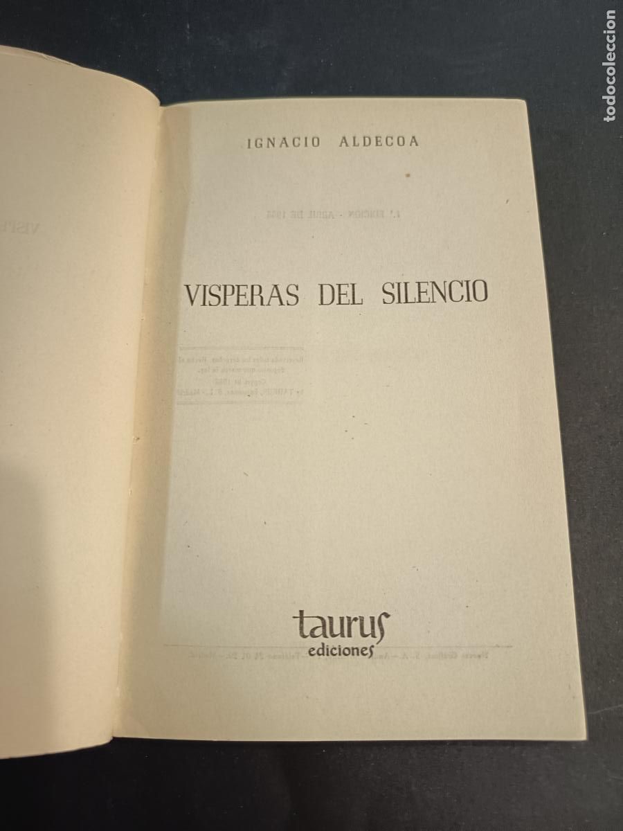 Libros de segunda mano: 1955 - IGNACIO ALDECOA. V&iacute;speras del Silencio - PRIMERA EDICI&Oacute;N - Foto 2