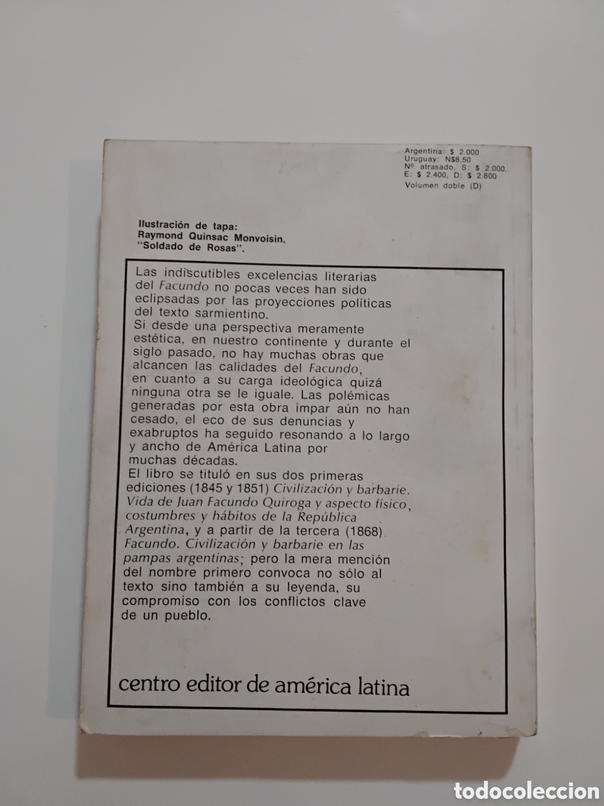 Libros de segunda mano: Facundo &mdash; Domingo F. Sarmiento (Biblioteca B&aacute;sica Universal, 1978) - Foto 3