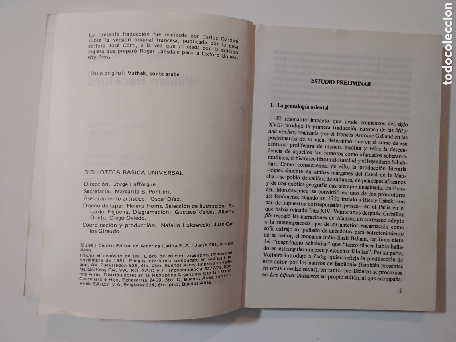 Libros de segunda mano: Vathek, cuento &aacute;rabe &mdash; William Beckford (Biblioteca B&aacute;sica Universal, 1981) - Foto 4