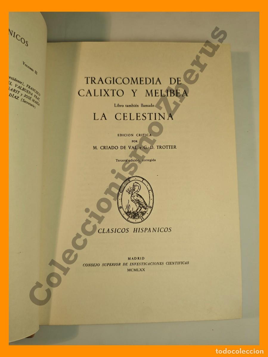 Libros de segunda mano: TRAGICOMEDIA de Calixto y Melibea . Libro tambien llamado La Celestina - Foto 2