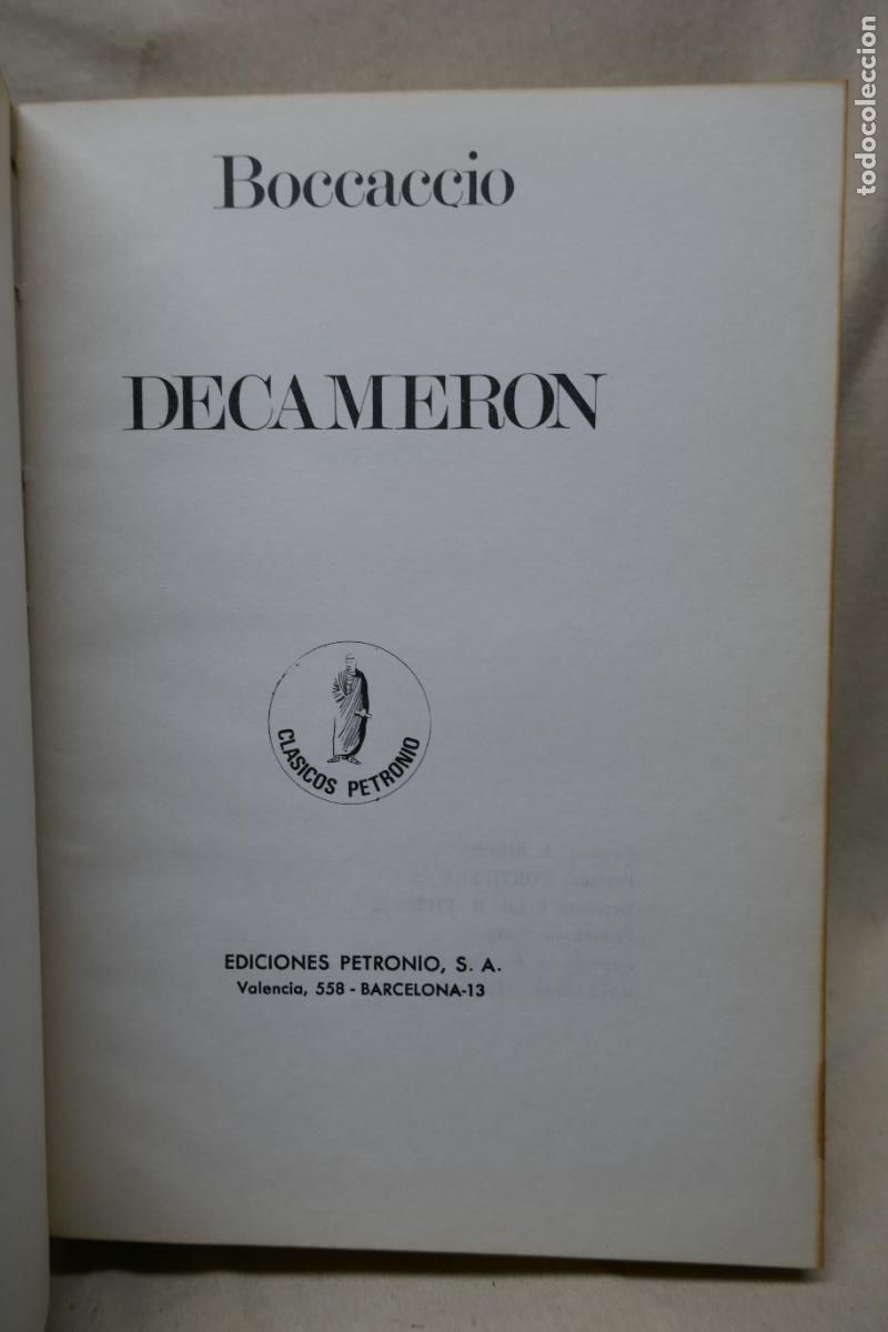 Libros de segunda mano: DECAMER&Oacute;N - BOCCACCIO - Ediciones Petronio. - Foto 13
