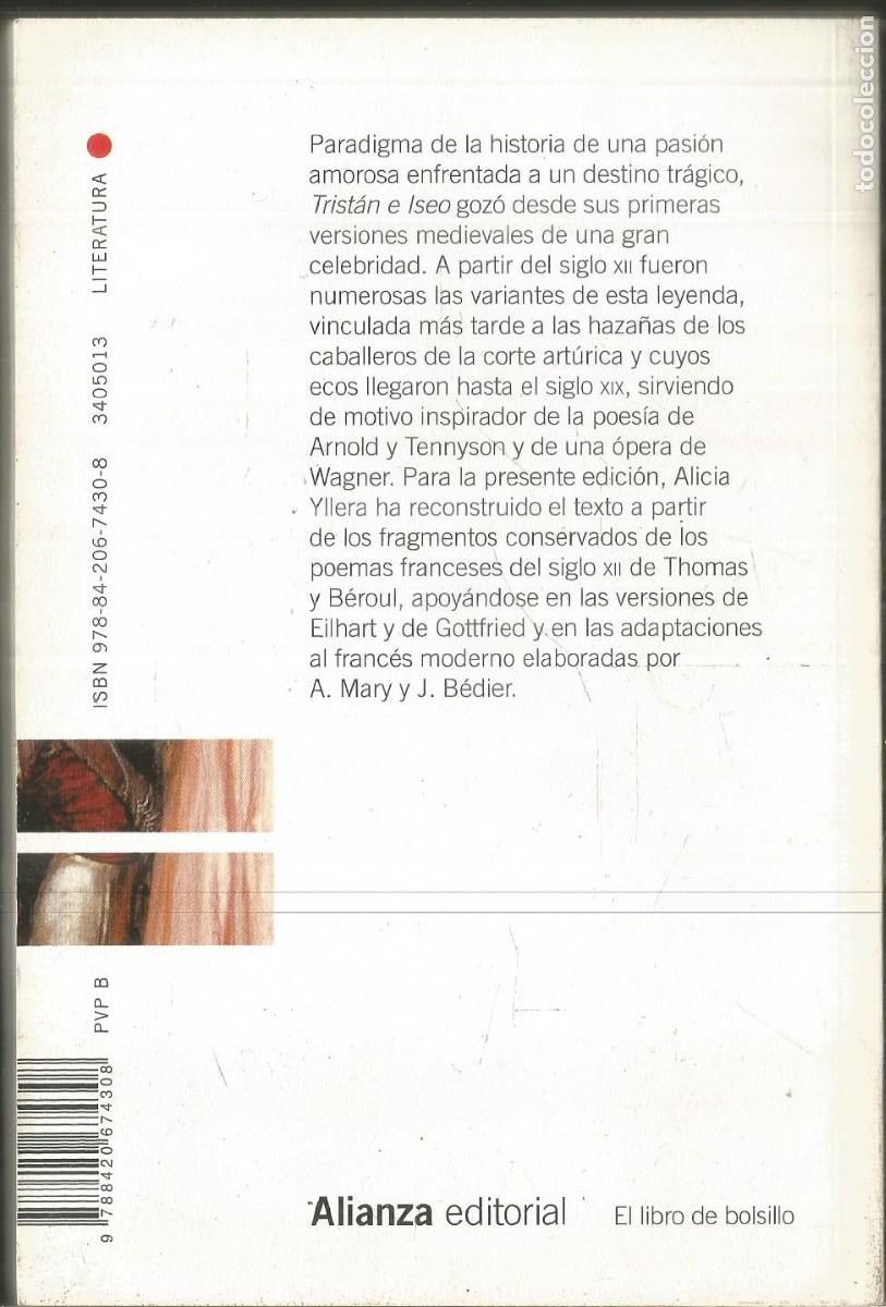 Libros de segunda mano: TRISTAN E ISEO. VERSION DE ALICIA YLLERA. ALIANZA - Foto 2