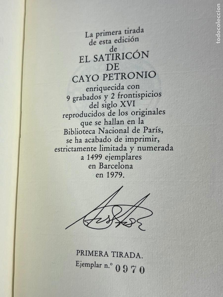 Libros de segunda mano: FACS&Iacute;MIL, EL SATIRICON. CAYO PETRONIO. CIRCULO BIBLIOFILO EDICION LIMITADA Y NUMERDA - Foto 6