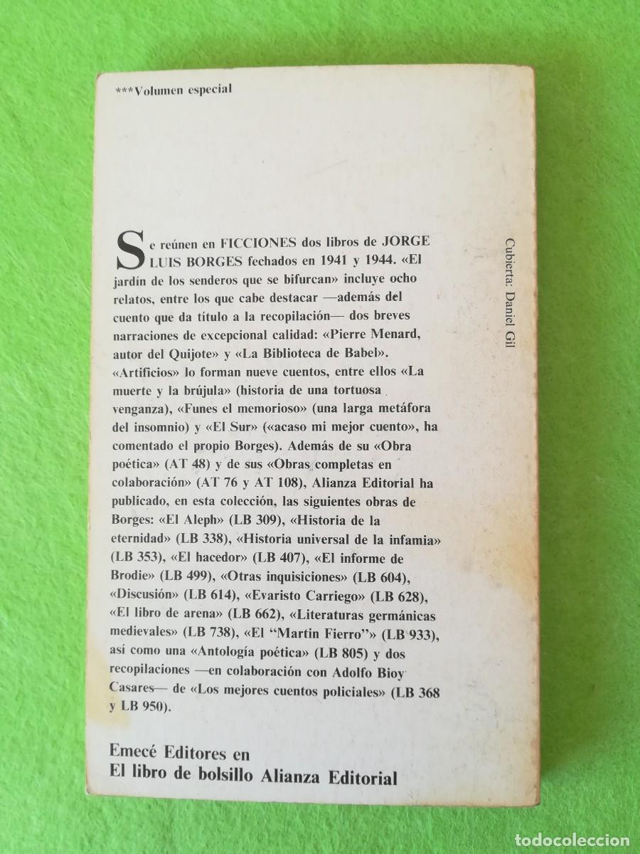 Libros de segunda mano: Ficciones Jorge Luis Borges Alianza Editorial 1984 - Foto 2