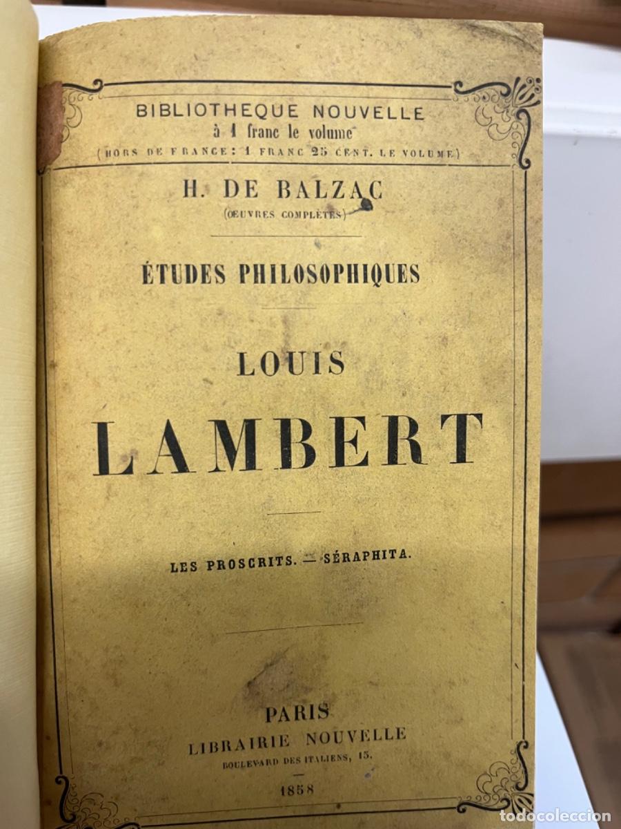 Libros de segunda mano: Balzac, Honore de.- Louis Lambert. Les proscrits. Seraphita - Foto 1