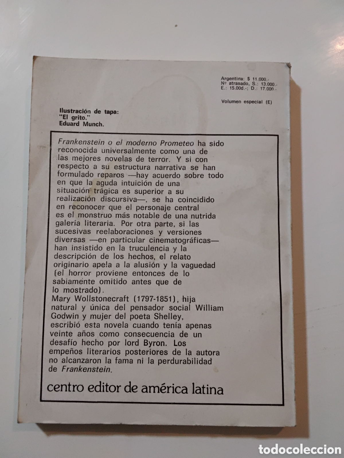 Libros de segunda mano: Mary W. Shelley &mdash; Frankenstein (Biblioteca B&aacute;sica Universal, 1981) - Foto 2