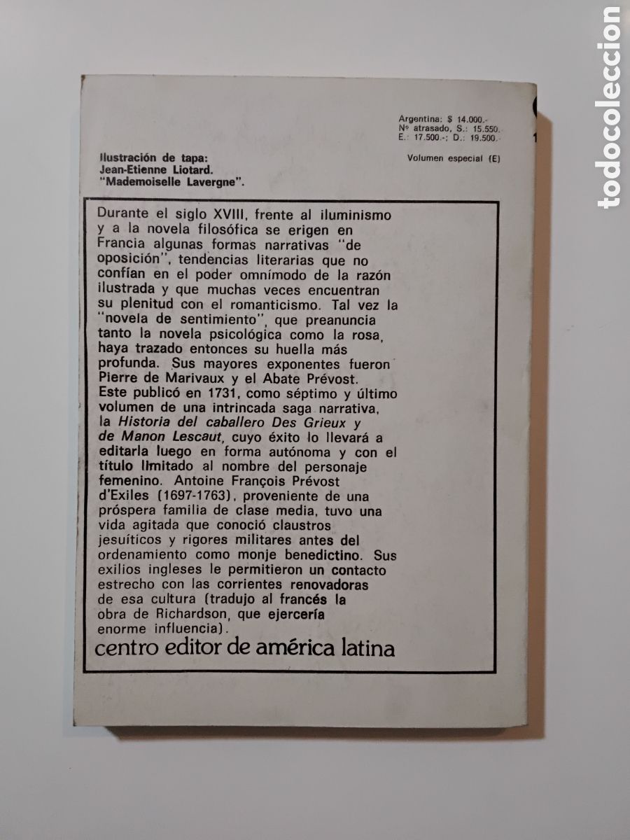 Libros de segunda mano: Manon Lescaut &mdash; Abate Pr&eacute;vost (Biblioteca B&aacute;sica Universal, 1981) - Foto 2