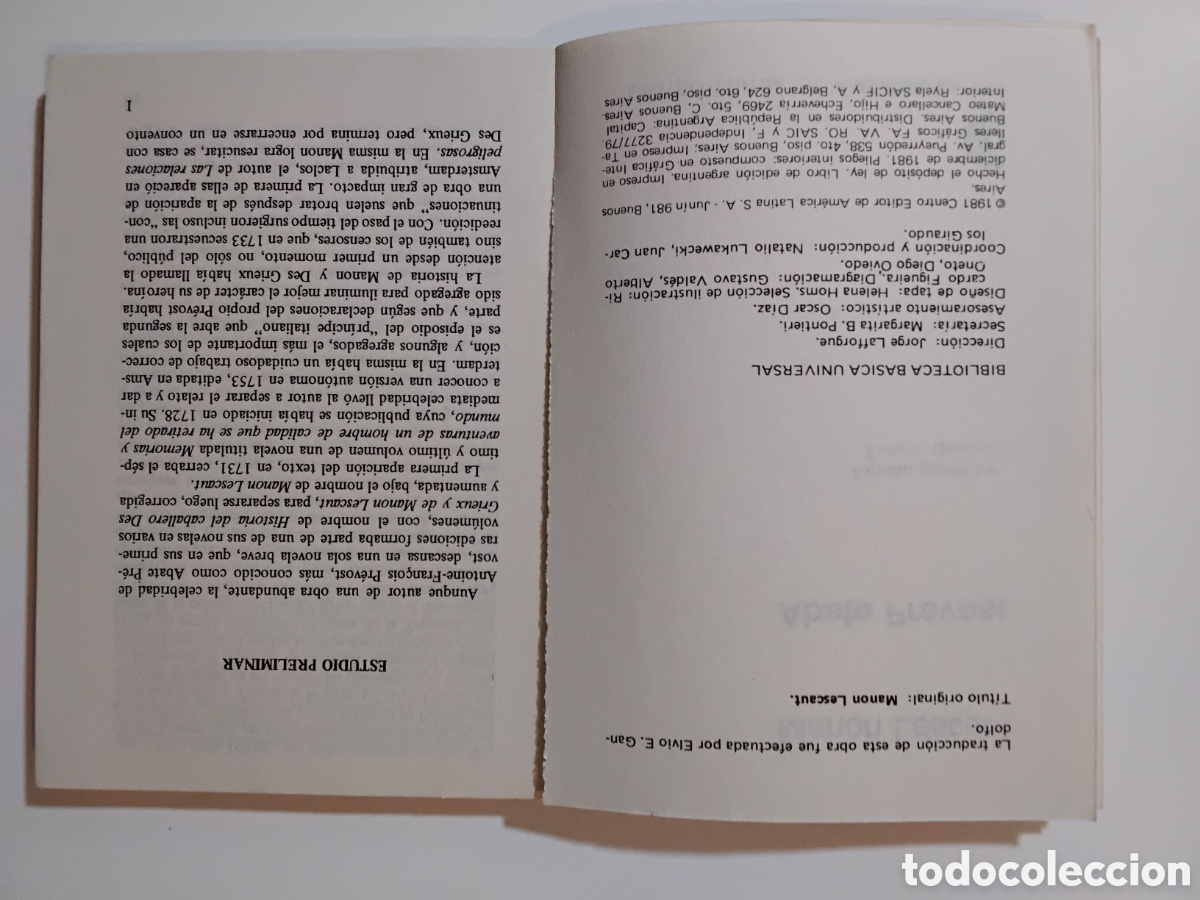 Libros de segunda mano: Manon Lescaut &mdash; Abate Pr&eacute;vost (Biblioteca B&aacute;sica Universal, 1981) - Foto 4