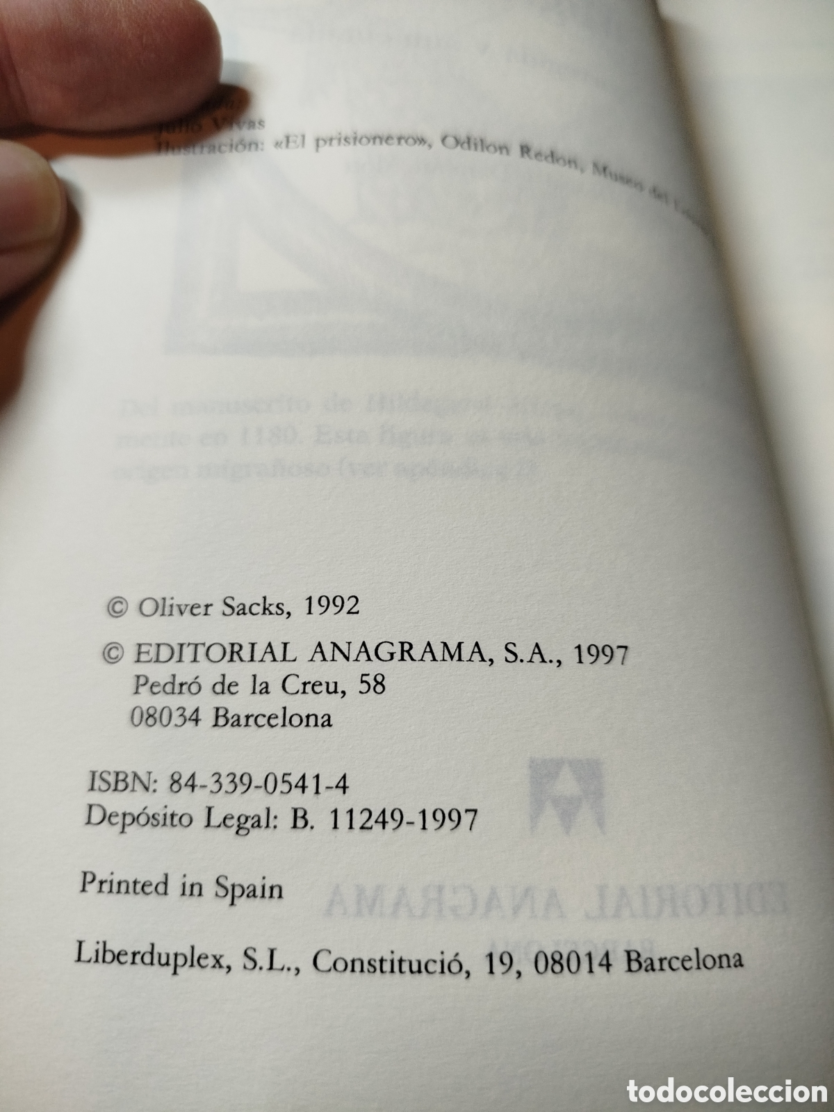 Libros de segunda mano: Migra&ntilde;a Oliver sacks. Anagrama colecci&oacute;n argumentos - Foto 4