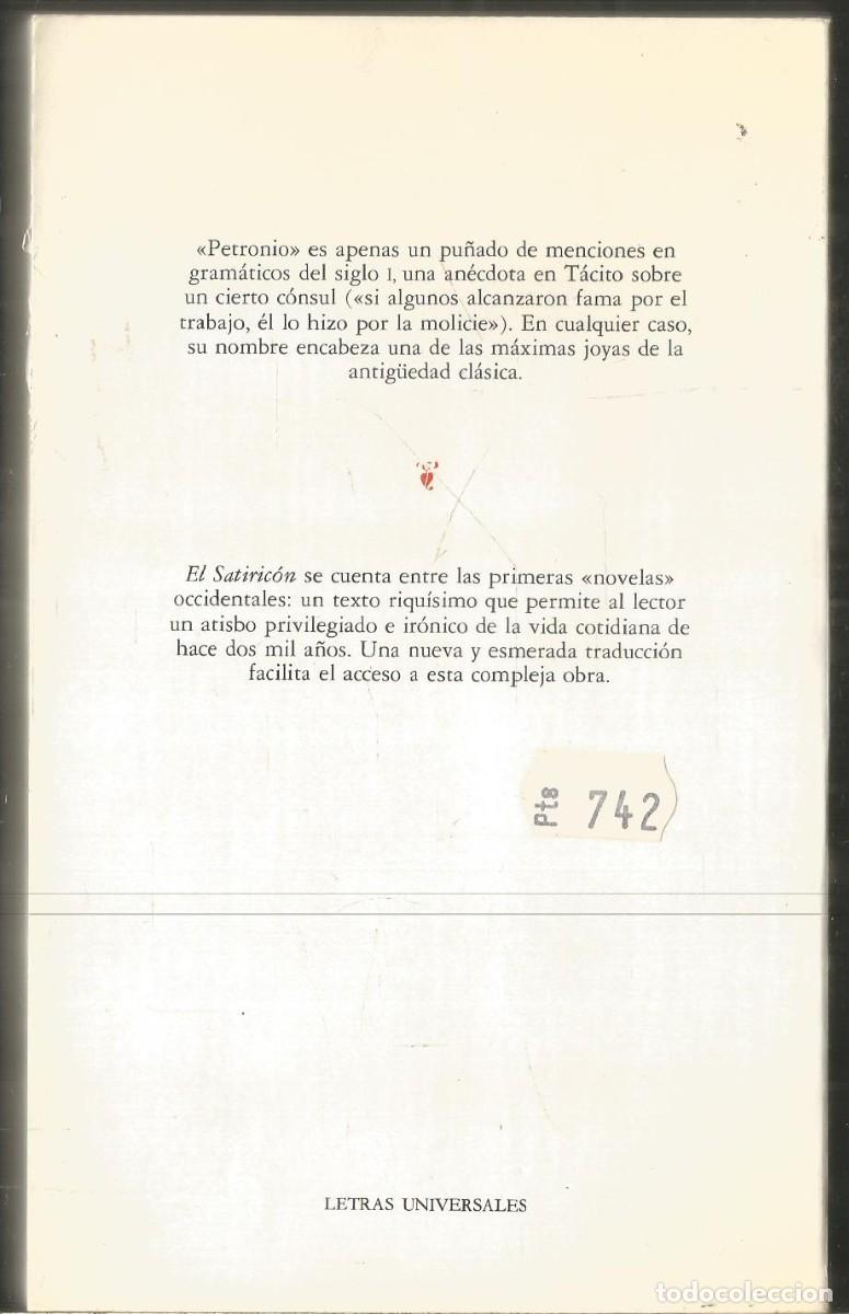 Libros de segunda mano: PETRONIO. EL SATIRICON. CATEDRA - Foto 2
