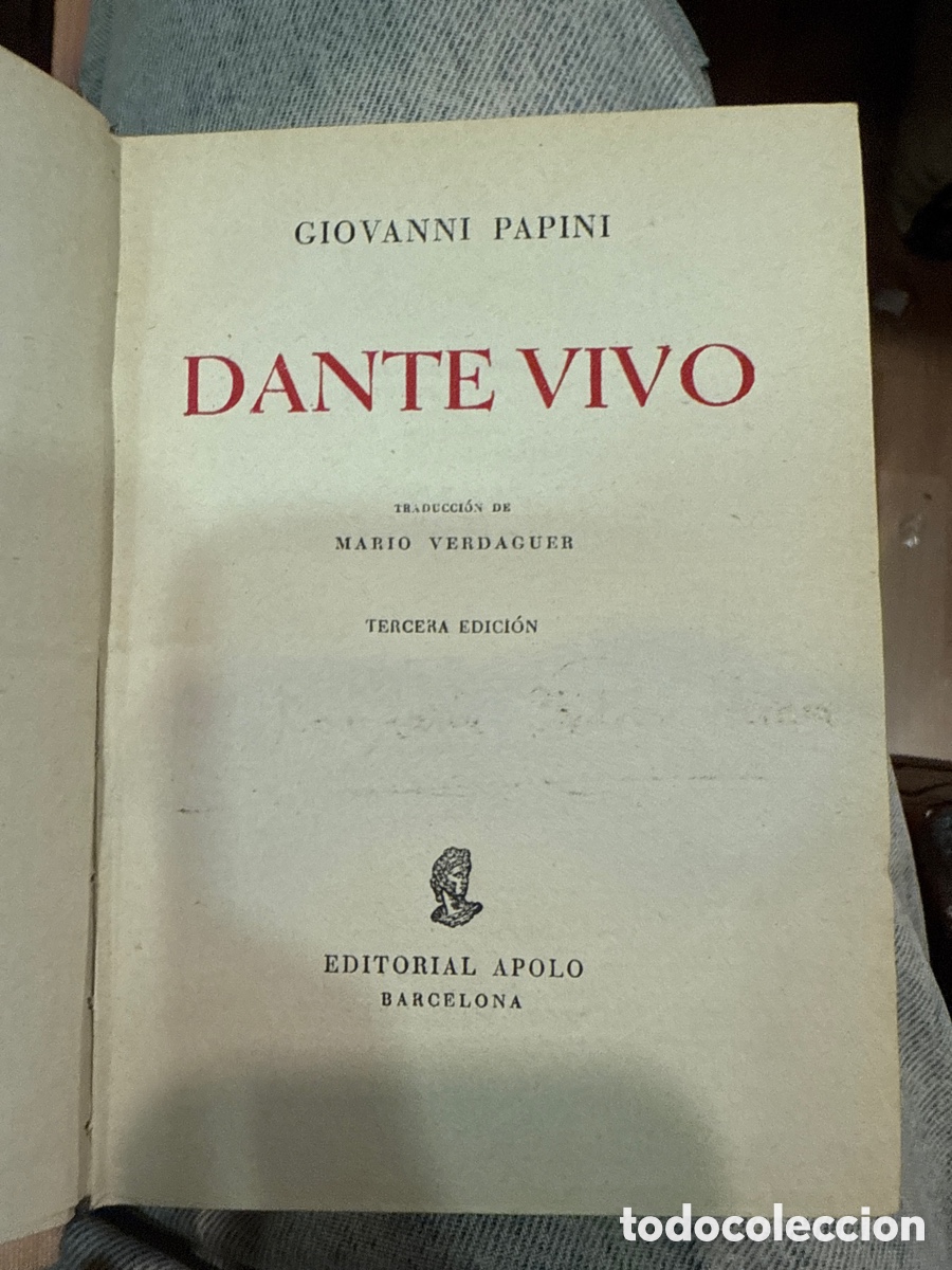 Libros de segunda mano: PAPINI, Giovanni. Dante vivo - Foto 1