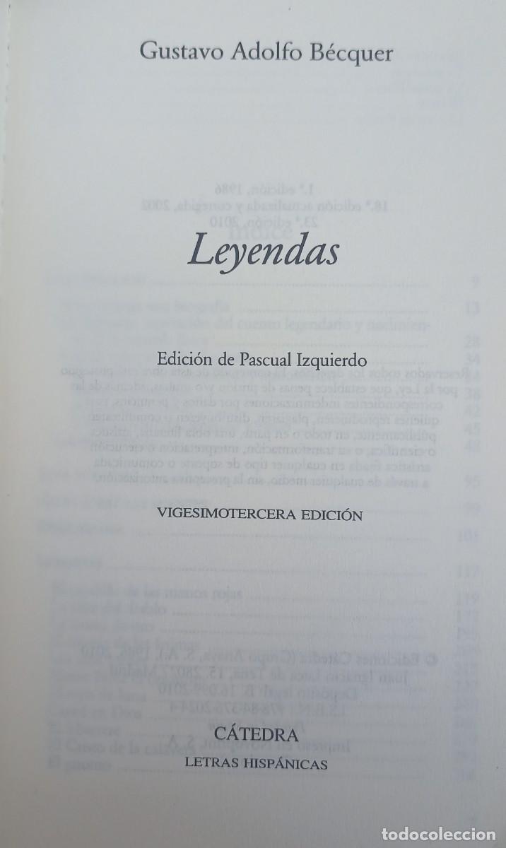 Libros de segunda mano: LEYENDAS. B&Eacute;CQUER. Ed. Destino. Buen estado. - Foto 2