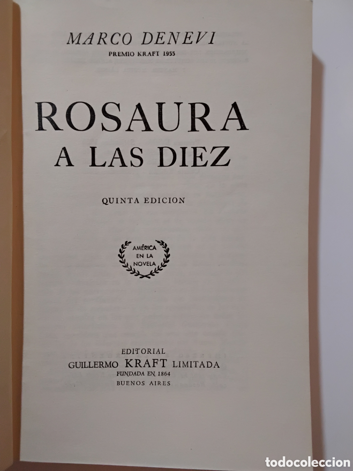Libros de segunda mano: Marco Denevi &mdash; Rosaura a las diez (1957, quinta edici&oacute;n) - Foto 2