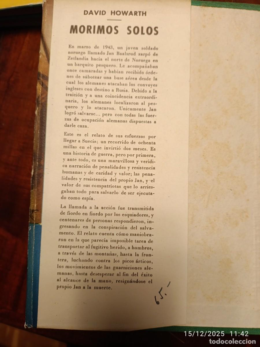 Libros de segunda mano: Morimos solos. David Howarth - Foto 3