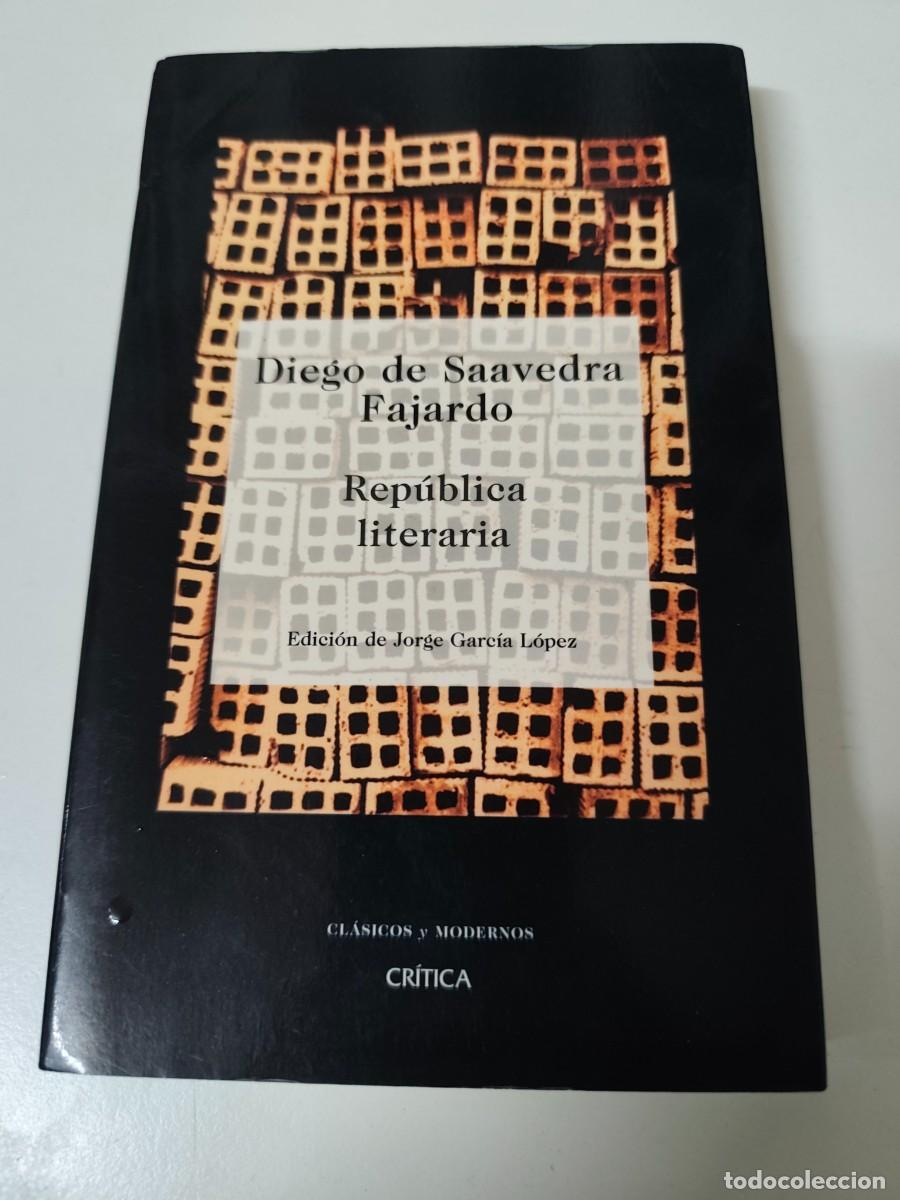 Libros de segunda mano: Diego de Saavedra Fajardo Rep&uacute;blica literaria - Foto 1