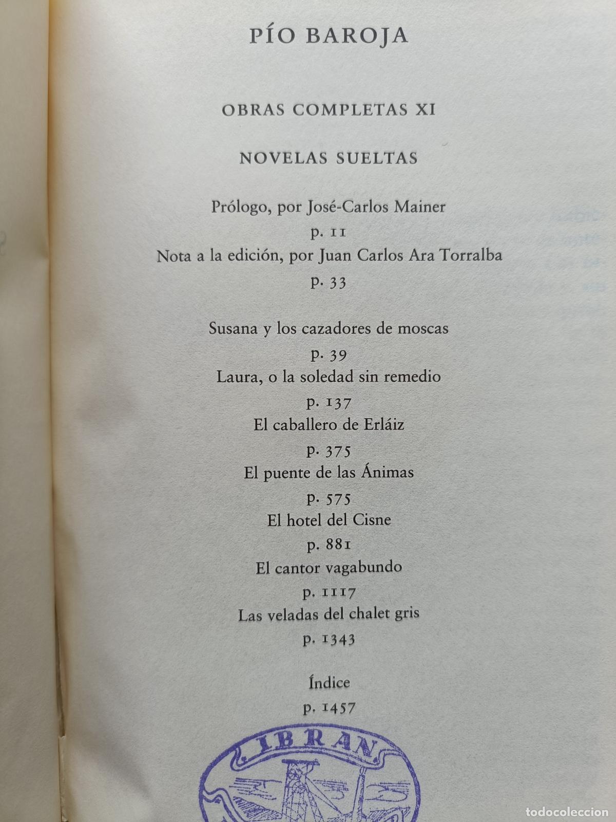 Libros de segunda mano: Obras Completas. P&iacute;o Baroja: Novelas Sueltas. C&iacute;rculo de Lectores. - Foto 6