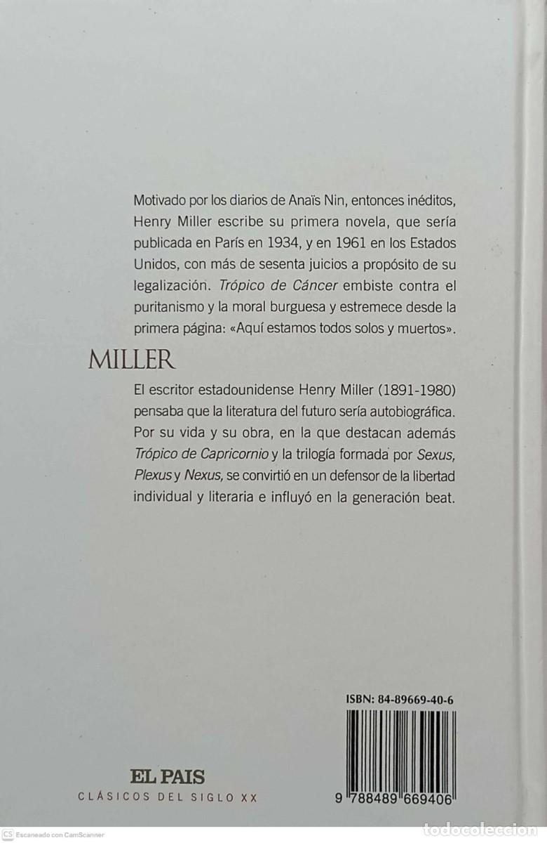 Libros de segunda mano: Tr&oacute;pico de c&aacute;ncer - Henry Miller - Foto 2