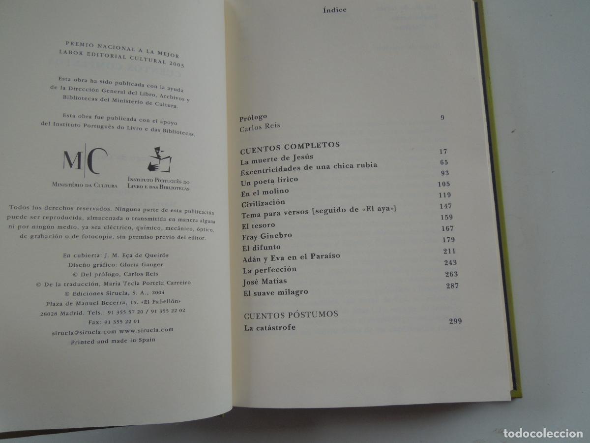 Libros de segunda mano: CUENTOS COMPLETOS - JOSE MARIA E&Ccedil;A DE QUEIROS -SIRUELA -2004 - Foto 2