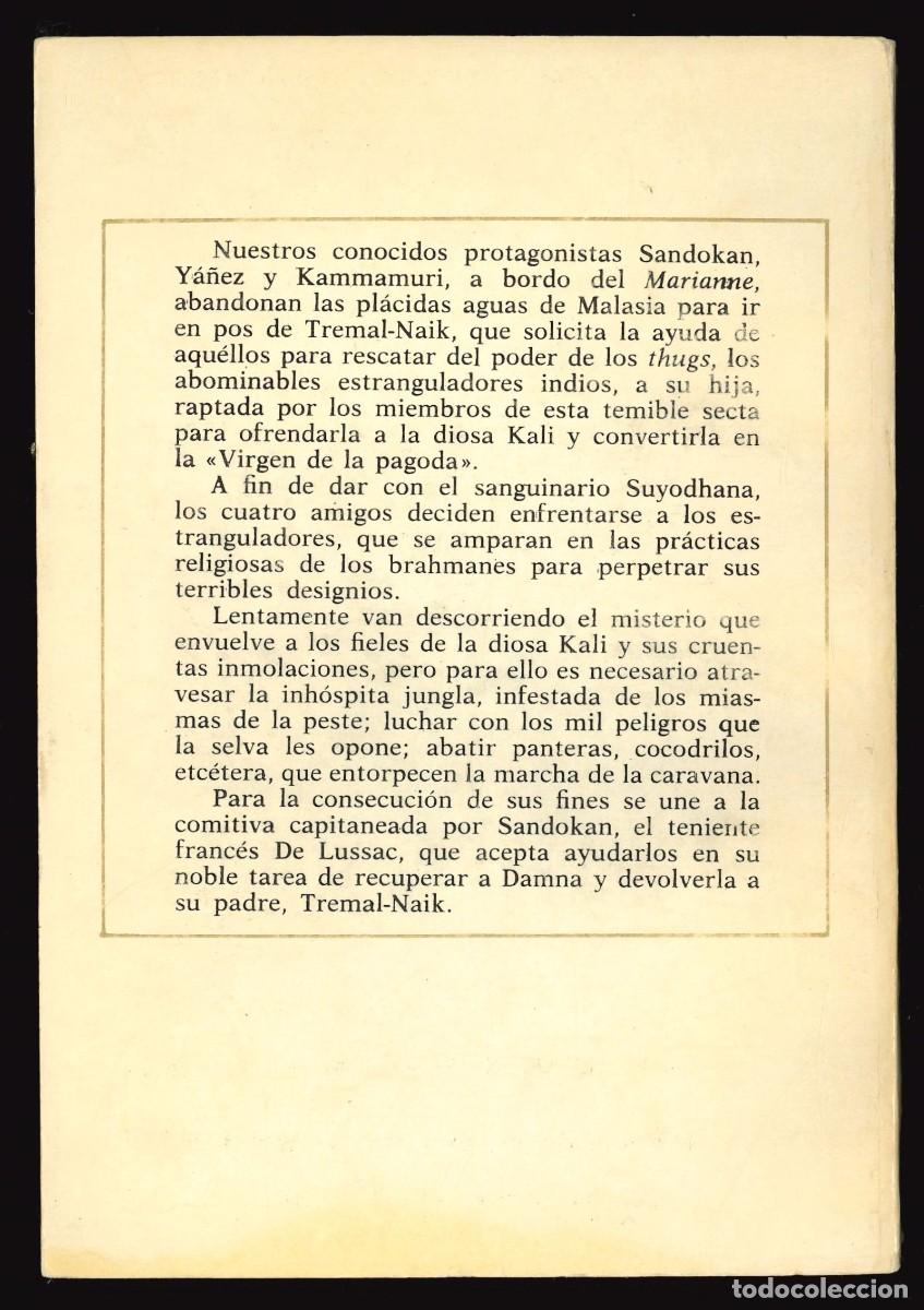 Libros de segunda mano: COLECCI&Oacute;N EMILIO SALGARI - LA RINOCERONTE / N&Uacute;MERO 5 (LOS ESTRANGULADORES) - Foto 2